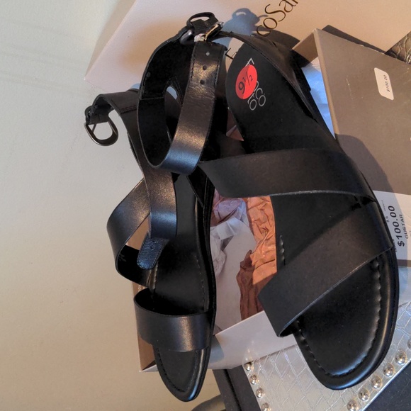 Franco Sarto gladiator sandal, black leather 9.5 New in box - Picture 2 of 4